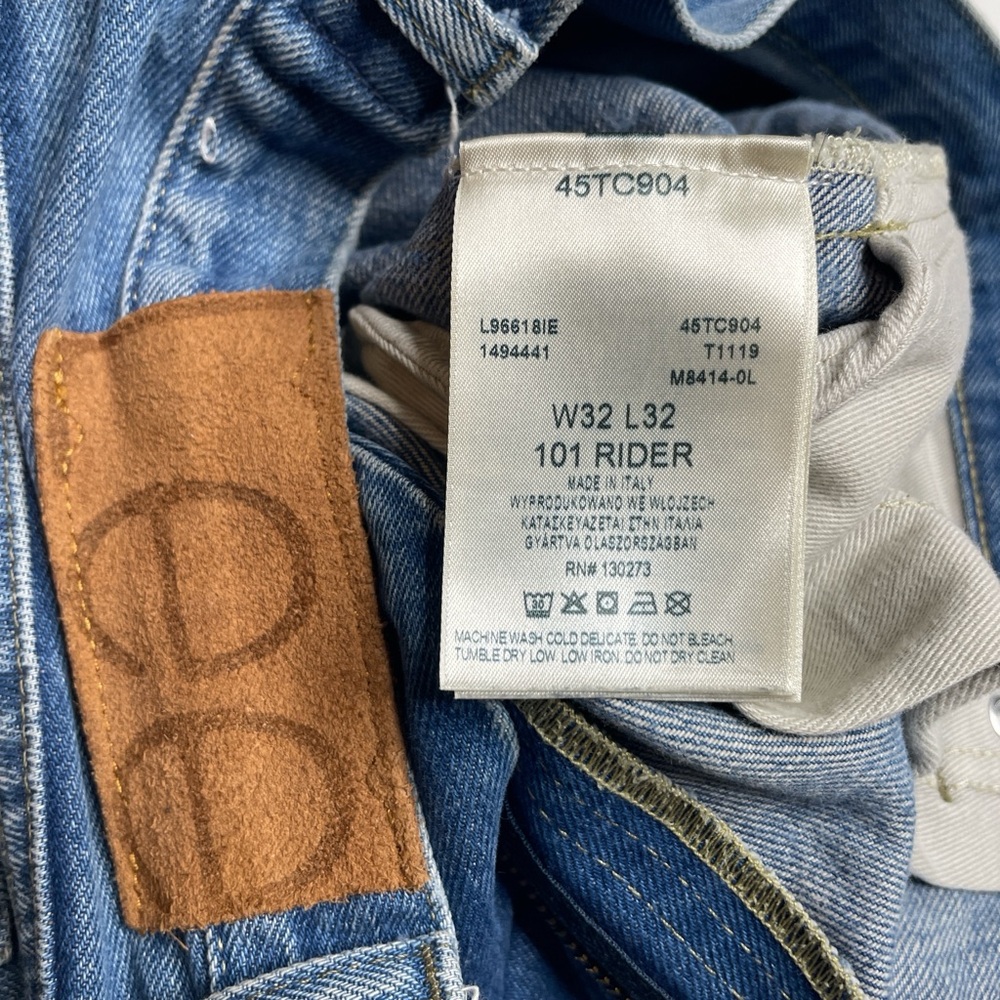 Lee 101 Rider Japanese Dry Selvedge Light Blue Denim Jeans 32X32 Made in Italy - Picture 11 of 15